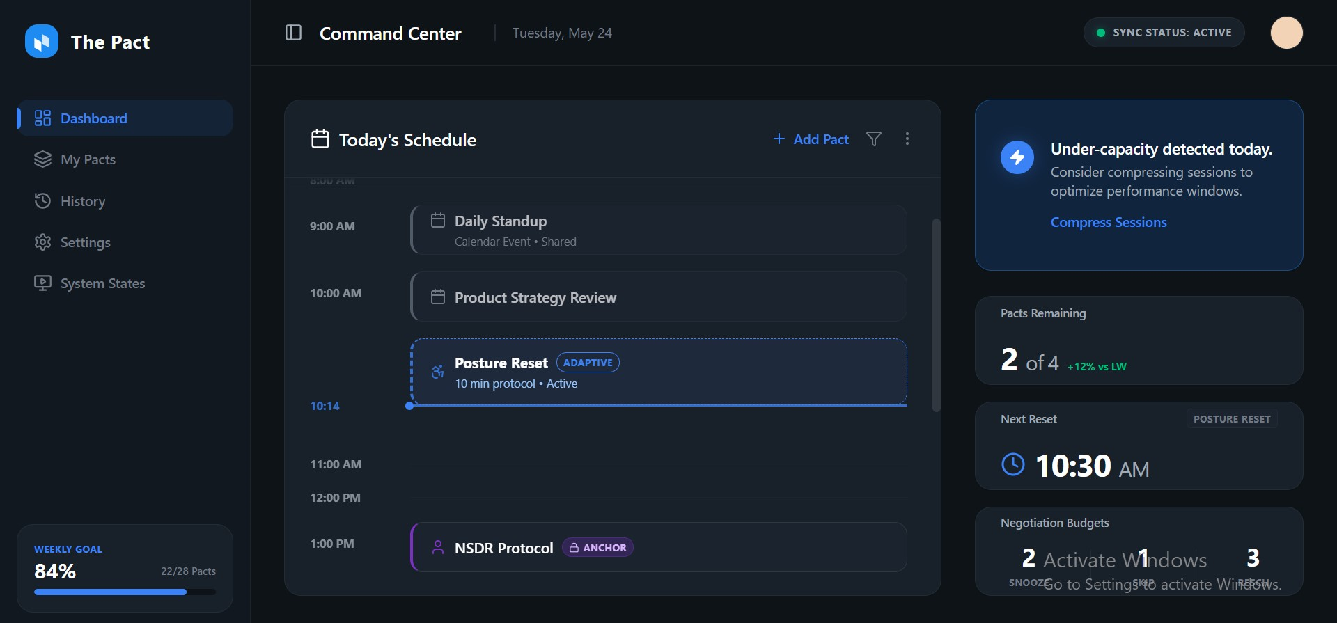 Command Center interface